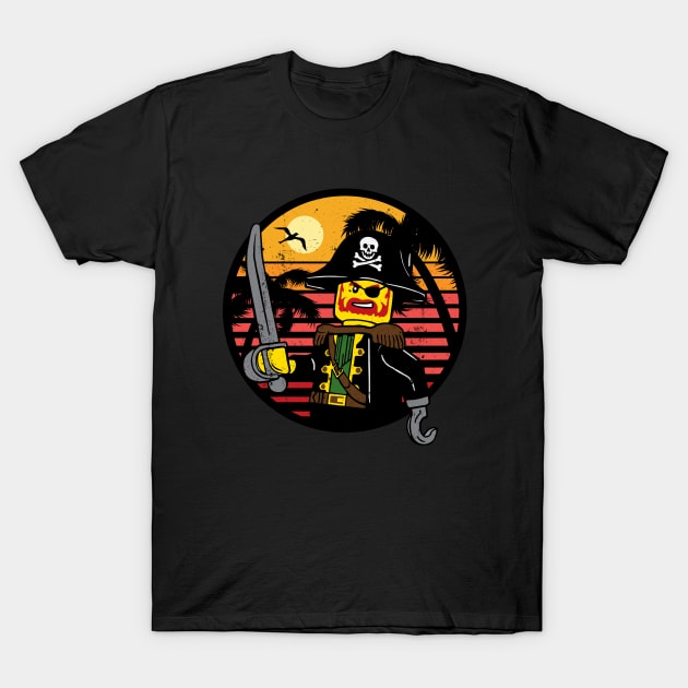 Pirates Captain Brick Beard T-Shirt by The Brick Dept